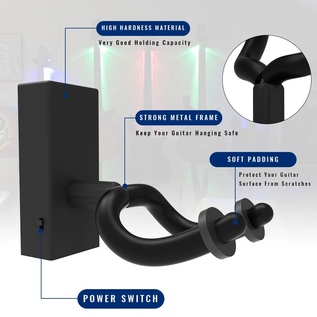 ギター用LED壁掛けサポート – 楽器を照らしましょう 