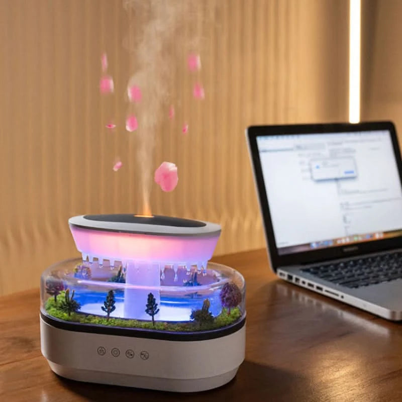 Difusor Efecto Lluvia - Sonido, Niebla y Luz de Ambiente 