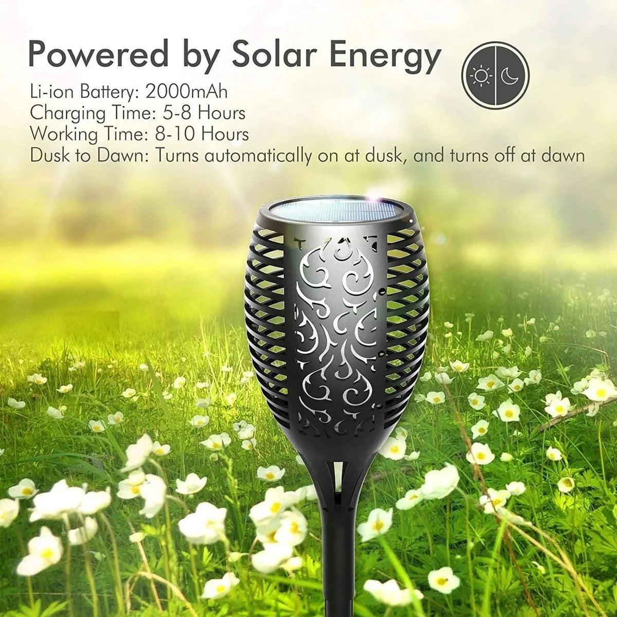 Solar LED-Lampe – Realistische Flamme ohne Feuer 