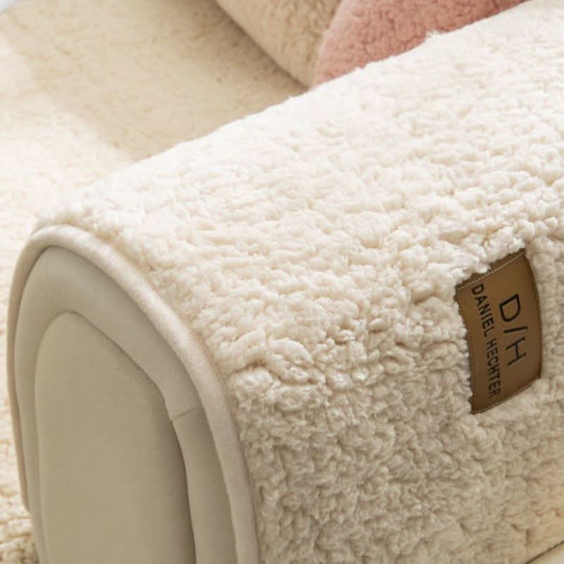Funda de Sofá Ultra Suave de Cachemira de Cordero – Efecto Peluche y Antideslizante 