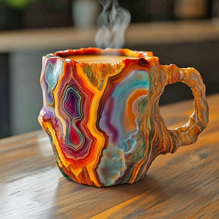 Kivimateriaalista valmistettu kahvikuppi – Luonnollinen eleganssi 
