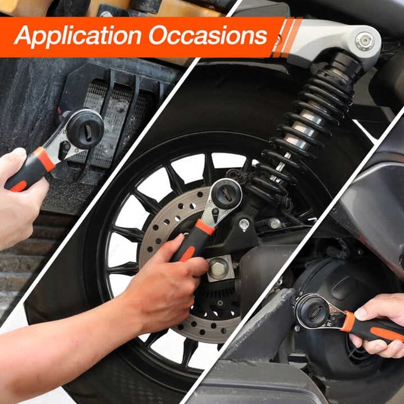 360° verstelbare ratelsleutel voor al uw bouten 