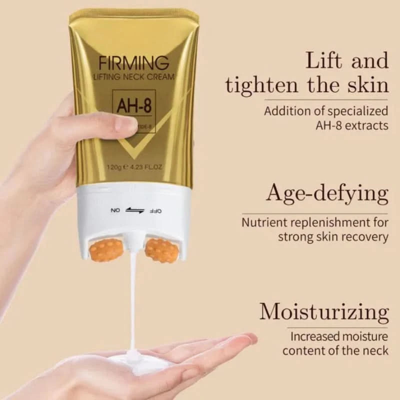 Stramende creme til halsen med indbygget massager 